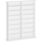 HOMCOM Double Media Storage Cabinet - White-Holds up to 720 CDs in 16 compartments