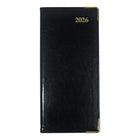 Brownline 2026 Executive Weekly Pocket Planner Sewn Binding - 6-7/8" x 3-3/16" - Assorted Colours - Trilingual-Weekday hourly appointment schedule from 8:00 a.m. to 5:00 pm