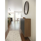 Nexera Slim 2-Door Storage Accent Cabinet - Floating And Wall Mount Bar - Nutmeg & Charcoal Grey-7