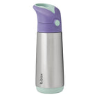 b.box - Insulated Drink Bottle - 500ml - Lilac Pop-Leak-proof straw lid with push-button opening for little hands