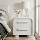 Modway Bellamy Curved 2-Drawer Nightstand - White Matte-Non-Marking Floor Glides