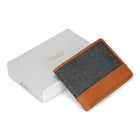 Champs Denim Leather Bi-Fold Wallet - Tan/Black-2 slot pockets