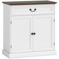 HOMCOM 31.5" L Sideboard Buffet Cabinet - White Wood Grain-A drawer and a cabinet provide organized space for mugs, snacks, cutlery, and more
