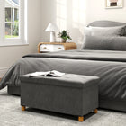 HOMCOM Velvet Upholstered Foldable Ottoman Footrest - Grey-High-resilience foam ensures comfortable seating or footrest for long-term use;