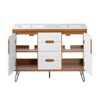 Modway Energize 48" Double Sink Bathroom Vanity - Cherry/White-Fixtures Not Included