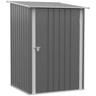 Outsunny 3' x 3' Lean-to Garden Storage Shed - Light Grey-Perfectly designed for garden tools, lawn care equipment, pool supplies, and more
