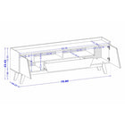 Manhattan Comfort Marcus 70.86" Mid-Century Modern TV Stand - Grey and Nature-Features 2 Media Hole for Cable and Wire Management