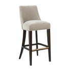 Manhattan Comfort Beever 18.9" Modern Chenille Upholstered Barstool - Taupe-Includes Footrest with Gold Metal Plate for a Touch of Elegance with Comfort