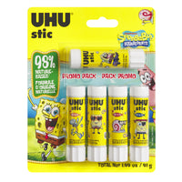 UHU Spongebob Glue Sticks - 8.2g - 5 Pack - Assorted-Collect them all! Every 5-pack features a surprise mix of characters