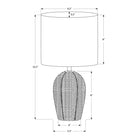 Monarch Specialties 17" H Transitional Table Lamp - Black Rattan / Beige Shade-Seamlessly blending with any transitional decor theme, this accent lighting with a natural, black textured finish base and modern linen-blend beige shade adds an upscale, casual look to a nightstand, end or side table, or a console table