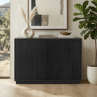 Hudson&Canal Alston 48"W Buffet Table - Black Grain-Constructed of high quality engineered wood in a handcrafted black grain finish