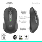 Logitech Signature Plus M750 Wireless Mouse - For Small to Medium Hands - Graphite -Works on multiple platforms: Experience seamless compatibility with Windows, macOS, Linux, ChromeOS, ipadOS, and Android operating systems with Logitech Signature Plus M750 wireless Bluetooth mouse