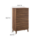 Modway Render 5-Drawer Chest - Walnut-Slatted Design