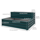 Outsunny 2-Tier Raised Garden Bed - 47" L x 40" W x 23" H - Green-Extra deep open-bottomed design for long-rooted plants 