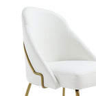 Manhattan Comfort Gracie 24.2" Modern Leatherette Upholstered Dining Chair - White and Gold - Set of 4-Features High Density Foam Filled For Comfort and Durability