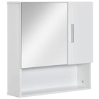 Kleankin Wall Mount Bathroom Mirror Cabinet - White-Wall-mounted design, takes up little space