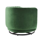 Modway Embrace Tufted Performance Velvet Swivel Chair - Black Emerald-Swivel Base