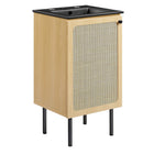 Modway Chaucer 18" Bathroom Vanity - Oak/Black-MDF and Particleboard