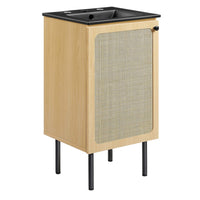 Modway Chaucer 18" Bathroom Vanity - Oak/Black-MDF and Particleboard