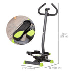 Soozier Twist Stepper Step Machine w/ LCD Monitor - Grey & Green-LCD monitor shows time, step count, and calories burned 