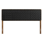 Modway Sparta Weave Vegan Leather King Headboard - Walnut Black-5 Height-Adjustable Mounting Positions