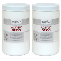 Handy Art Acrylic Gesso - 32 oz - 2 Pack-An excellent quality student primer that dries to a flexible matte finish