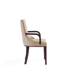 Manhattan Comfort Shubert 22.5" Modern Faux Leather and Velvet Upholstered Dining Armchair - Tan - Set of 2-Seat Height: 19.75