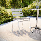 Flash Furniture Commercial Aluminum Indoor-Outdoor Restaurant Stack Chair with Triple Slat Back-Stacks up to 17 Chairs High