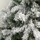 HOMCOM 6' Pre-Lit Snow-Flocked Artificial Christmas Tree with Warm White LED - Green-Materials: PVC branches, Metal base 