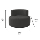 Exform Aubrey Single Seat Sofa - Black-Comfort: Plush compressible foam + soft aerobic cotton + cozy velvet finish