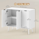 HOMCOM 36" Modern Sideboard Buffet Cabinet with Storage Doors - White-Can be used as a coffee bar cabinet, dining room server or TV console