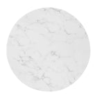 Modway Verne 28" Artificial Marble Dining Table - Gold White-Non-Marking Ring