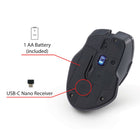 Verbatim USB-C Wireless Mouse - Blue LED - Teal-Plug-and-forget nano receiver connects mouse to computer - ultra-small and contoured design won't get snagged