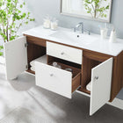 Modway Transmit 48" Wall-Mount Bathroom Vanity - Walnut/White-Ceramic Sink Basin