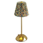 Xtricity Roccabella Portable LED Touch Table Lamp - Multi-Flora-Metal lamp body with fabric-plated shade for a decorative look