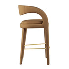 Modway Pinnacle Performance Velvet Bar Stool - Brown Gold - Set of 2-Weight Capacity: 330 lb