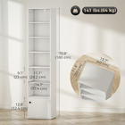 HOMCOM 7-Tier Bookcase with Adjustable Shelf and Cabinet - White-Made of reliable MDF with melamine faced, supporting a total capacity of up to 141 lbs 