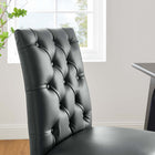 Modway Duchess Button Tufted Vegan Leather Dining Chair - Grey-Dense Foam Padding