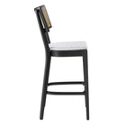 Modway Caledonia Wood Bar Stools - Black White - Set of 2-Assembly Required