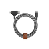 Native Union Belt Duo USB-C to USB-C/Lightning 1.5m Cable - Zebra-For iPhones, Macbook, iPads, Airpods and any other TypeC compatible devices