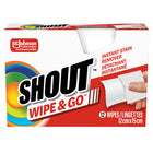 Shout Wipe & Go Instant Stain Remover Wipes - 12 Pack-Textured, double-sided cloth helps break up stains so they’re easier to lift and remove from fabric Ideal for on-the-go stains like makeup, orange juice, blood, and red wine.