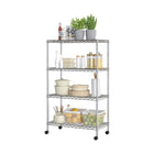 Seville Classics 4-Tier Home Storage Steel Wire Shelving - 30" L x 14" W x 48" H-110 lb total weight capacity for entire shelving unit on wheels
