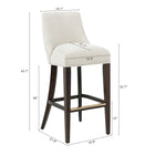 Manhattan Comfort Beever 18.9" Modern Chenille Upholstered Barstool - Cream - 3 Pack-Classic Upholstered Seat Design with Maximum Comfort and Functionality