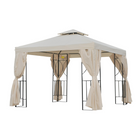 Outsunny 10 ft W x 10 ft L Outdoor Patio Garden Gazebo Canopy Shelter - Cream White-Constructed with the rust resistant metal frame covered with the UV resistant canopy