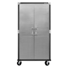 Seville Classics UltraHD Storage Cabinet - 36" L x 18" W x 72" H - Graphite-2 stainless steel locking doors with magnetic latch (2 keys included)