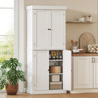 HOMCOM 72.5" H Freestanding 4-Door Kitchen Pantry Cabinet - White-Two adjustable shelves allow easy storage of oversized items without worrying about their fit 