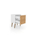 Manhattan Comfort Liberty 2.0 Nightstand, White and 3D Brown (204AMC67)-Perfect for Storage or Display items.
