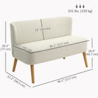 HOMCOM 46" Loveseat Sofa with Wood Legs - Cream White-Adjustable feet keep stable on uneven floor 