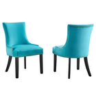 Modway Marquis Performance Velvet Dining Chairs - Blue - 2 Pack-Solid Wood Frame