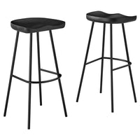 Modway Concord Backless Wood Bar Stools - Black - Set of 2-Mango Wood Bar Stools